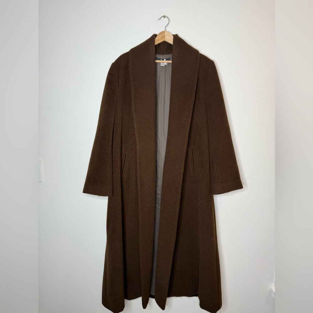 Peruvian Connection Vintage Decades Coat chocolate brown baby alpaca wool large